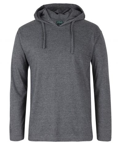 C OF C L/S HOODED TEE-3XS-Charcoal Marle