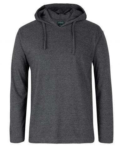 C OF C L/S HOODED TEE-3XS-Graphite Marle