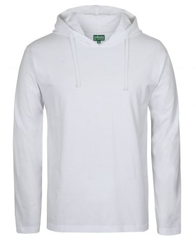 C OF C L/S HOODED TEE-3XS-white