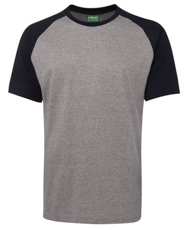 C OF C TWO TONE TEE-2XS-13% Marle/Navy