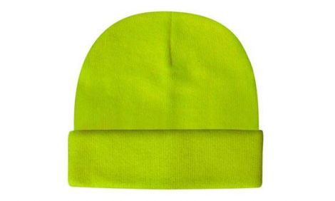 Solid Luminescent Safety Acrylic Beanie - Toque-Lime