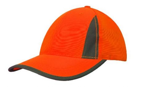 Luminescent Safety Cap with Reflective Inserts and Trim-HiViz Orange