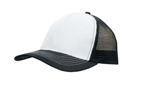 Breathable Poly Twill With Mesh Back 3818-White/Black