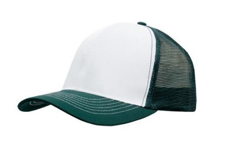 Breathable Poly Twill With Mesh Back 3818-white green