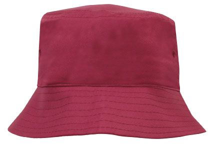 Breathable Poly Twill Infants Bucket Hat-Maroon