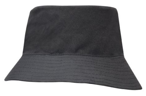 Breathable Poly Twill Childs Bucket Hat-black