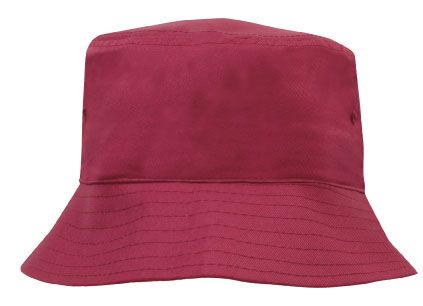 Breathable Poly Twill Childs Bucket Hat-Maroon