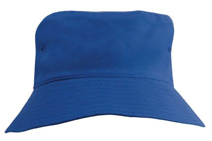 Breathable Poly Twill Childs Bucket Hat-Royal
