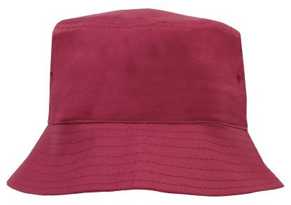 Breathable Poly Twill Childs Bucket Hat2-Maroon