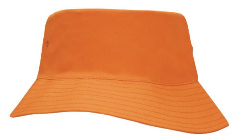 Breathable Poly Twill Childs Bucket Hat2-orange