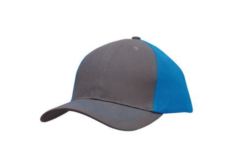 Brushed Heavy Cotton Contrast Cap-2-Charcoal/Cyan