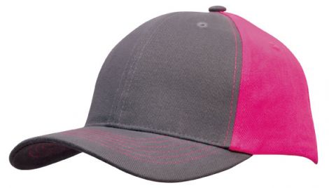 Brushed Heavy Cotton Contrast Cap-Charcoal/Hot Pink