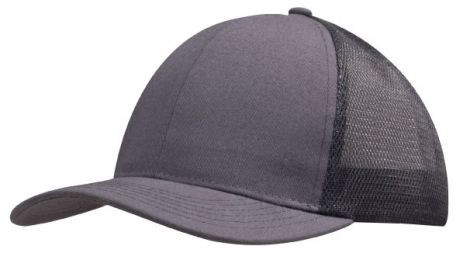 Brushed Cotton with Mesh Back Cap-Charcoal/Black
