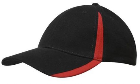 Brushed Heavy Cotton with Inserts on the Peak & Crown-Black/Red