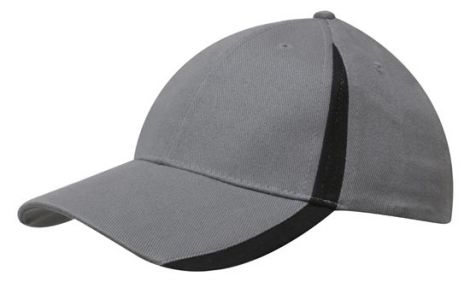 Brushed Heavy Cotton with Inserts on the Peak & Crown-Charcoal/Black