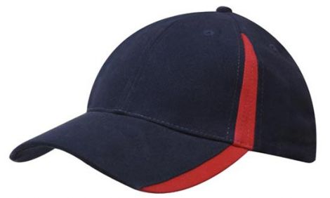 Brushed Heavy Cotton with Inserts on the Peak & Crown-Navy/Red
