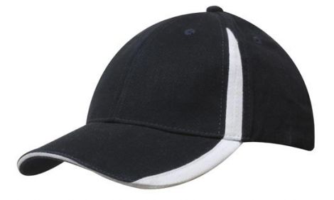 Brushed Heavy Cotton with Inserts on the Peak & Crown-Black/White