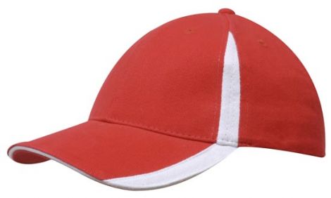 Brushed Heavy Cotton with Inserts on the Peak & Crown-Red/White