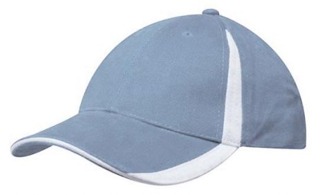 Brushed Heavy Cotton with Inserts on the Peak & Crown-Sky/White