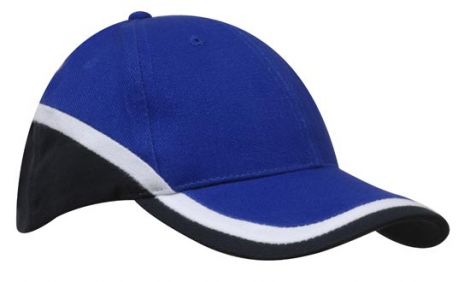 Brushed Heavy Cotton Tri-Coloured Cap-Royal/white/navy