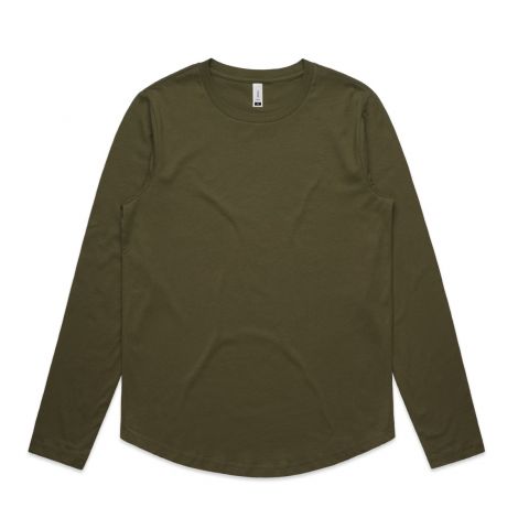 WO'S CURVE L/S TEE-XS-army