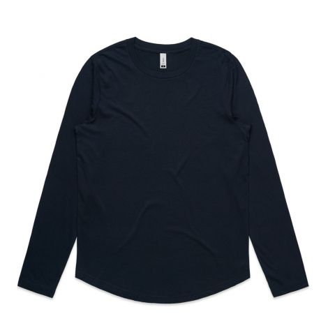WO'S CURVE L/S TEE-XS-navy