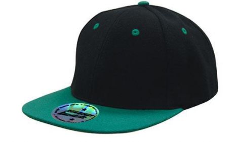 Premium American Twill with Snap 59 Styling - Two Tone-Black/Emerald