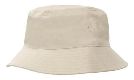 Breathable Poly Twill Bucket Hat-M/L (58CM)-Stone