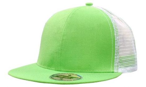 Premium American Twill with Mesh Back & Snap Back Pro Styling-Bright Green/White
