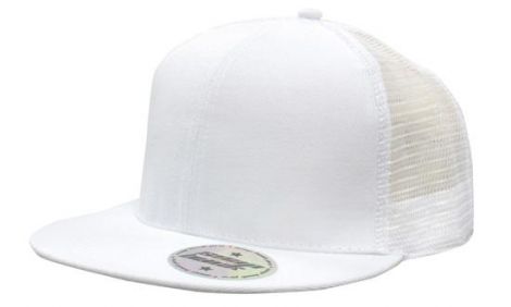 Premium American Twill with Mesh Back & Snap Back Pro Styling-white