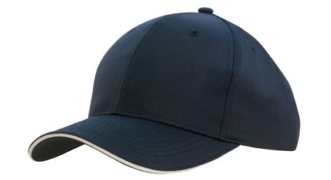 Sports Ripstop Cap with Sandwich Trim-Navy/White