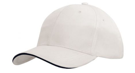 Sports Ripstop Cap with Sandwich Trim-White/Navy