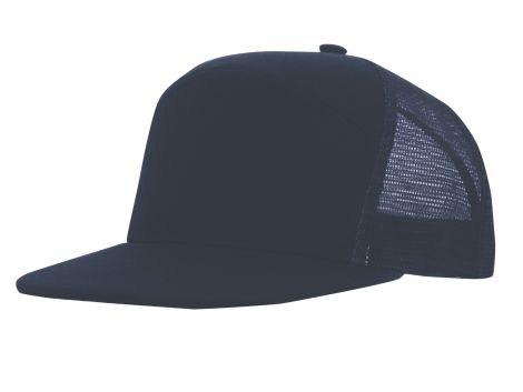 Premium American Twill A Frame Cap with Mesh Back-navy