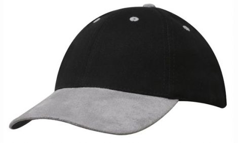 Brushed Heavy Cotton with Suede Peak-Black/Grey
