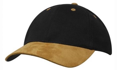 Brushed Heavy Cotton with Suede Peak-black/tan