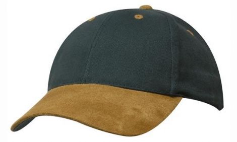Brushed Heavy Cotton with Suede Peak-bottle/tan