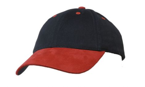 Brushed Heavy Cotton with Suede Peak-Navy/Red