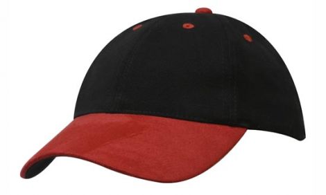 Brushed Heavy Cotton with Suede Peak-Black/Red