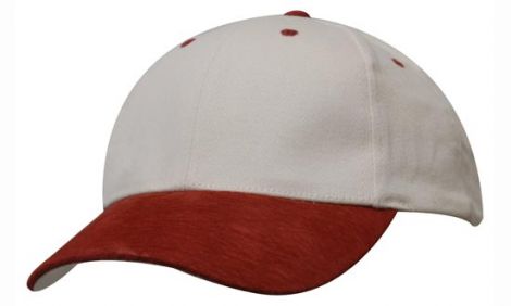 Brushed Heavy Cotton with Suede Peak-natural/red