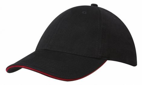 Brushed Heavy Cotton with Sandwich Trim-Black/Red