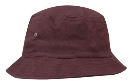 Brushed Sports Twill Bucket Hat-L/XL (61CM)-Maroon