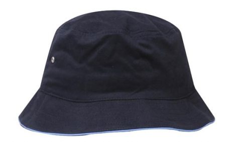 Brushed Sports Twill Bucket Hat-L/XL (61CM)-Navy/Sky