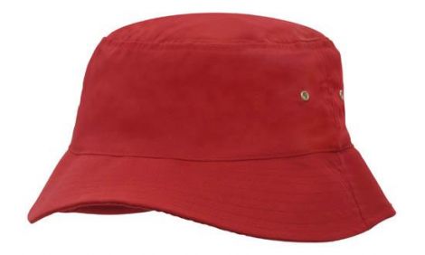 Brushed Sports Twill Bucket Hat-L/XL (61CM)-red