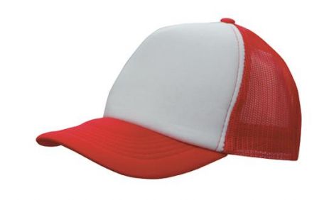 Trucker Mesh Cap-White/Red