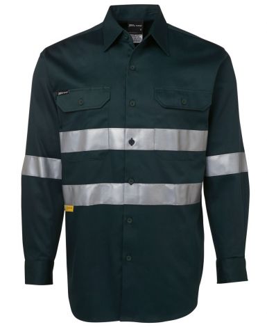 L/S 190G SHIRT WITH REFLECTIVE TAPE-XS-Green