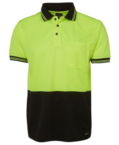HI VIS S/S TRADITIONAL POLO-2XS-Lime/Black