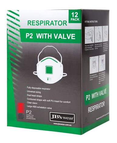 P2 RESPIRATOR WITH VALVE (12PACK)