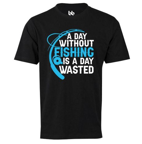 A day without fishing tee-L-black