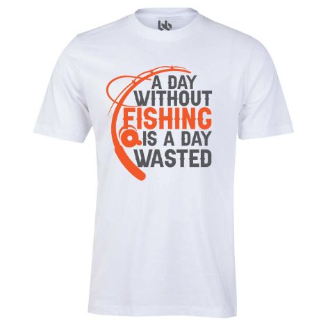 A day without fishing tee-L-white
