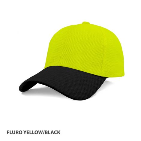 AH150 PQ Mesh Design Cap-Fluro Yellow/Black